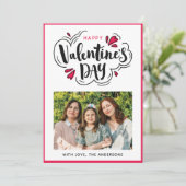 Cute Happy Valentine's Day Script Photo シーズンカード (スタンド正面)