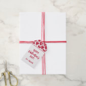 Cute Happy Valentines Red Hearts ギフトタグ (より糸付き)