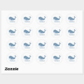 Cute Happy Whale Personalised ラウンドシール (シート)