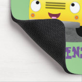 Cute happy yellow school bus cartoon  マウスパッド (コーナー)