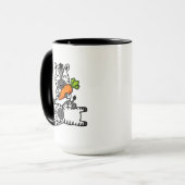 Cute Happy Zebra with Carrot Cartoon Fun Animal マグカップ (正面左)