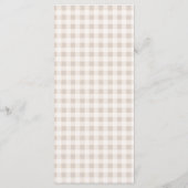 Cute Hare And Carrots Beige Gingham Easter Brunch メニュー (裏面)