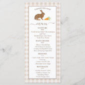 Cute Hare And Carrots Beige Gingham Easter Brunch メニュー (正面)
