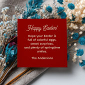 Cute Hare with Eggs and Flowers Botanical Easter  ノートカード