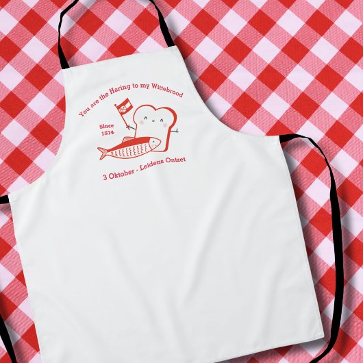 Cute Haring en Wittebrood Leidens ontzet rood wit エプロン