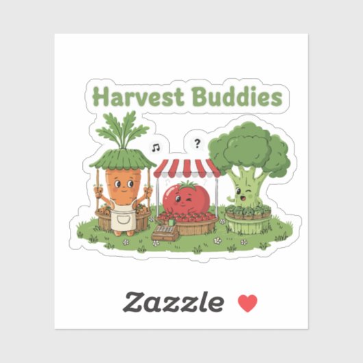 Cute Harvest Buddies Vegetable Friends Farmer's  シール (シート)