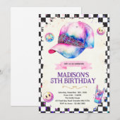 Cute hat girl birthday theme invitation 招待状 (正面/裏面)