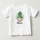 Cute Hatching Baby Dinosaur ベビーTシャツ (正面)