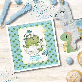 Cute Hatching Dino Baby Shower  スタンダードカクテルナプキン