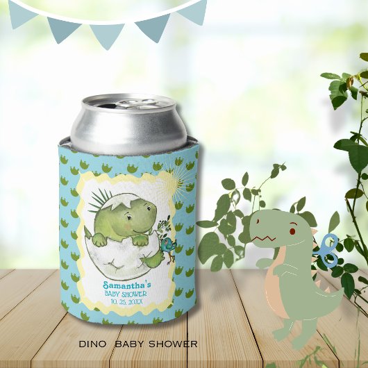 Cute Hatching Dino Baby Shower Can Cooler  缶クーラー