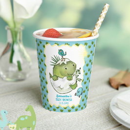 Cute Hatching Dino Baby Shower Paper Cups  紙コップ