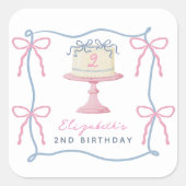 Cute Have You Cake and Eat it Two 2nd 誕生日 スクエアシール (正面)