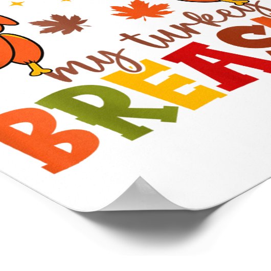 Cute He Likes My Turkey Breasts Couple Matching Th ポスター (角)