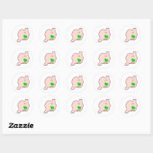 Cute healing organ art ラウンドシール (シート)