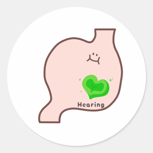 Cute healing organ art ラウンドシール (正面)