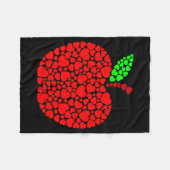 Cute Heart Apple Red Men Women Funny Valentine Gif フリースブランケット (正面(横))