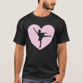 Cute Heart Ballet  Dancing Ballerina Tシャツ (正面)