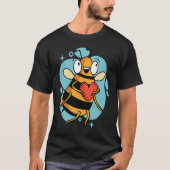 Cute Heart Bee Beekeeper Valentine's Day Tシャツ (正面)