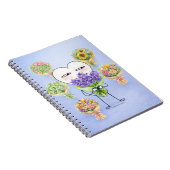 Cute Heart Character Flower Notebook ノートブック (右側)