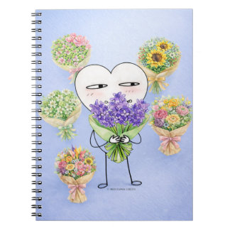 Cute Heart Character Flower Notebook ノートブック