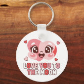 Cute Heart Character Love You To The Moon キーホルダー (正面)