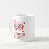 Cute Heart Character Love You To The Moon コーヒーマグカップ (正面左)