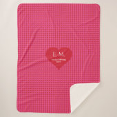 Cute Heart Design Valentine Gift Blanket シェルパブランケット (正面)