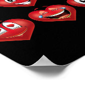 Cute Heart Emojis Gift Valentines Day Emoji ポスター (角)