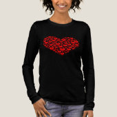 Cute Heart Graphic Black Women’s Long Sleeve Tee トライブレンドTシャツ (正面)