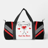 Cute Heart Gym Workout Feel the Burn Design ダッフルバッグ (正面)