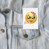 Cute Heart Hands Emoji Pin - Coquette Aesthetic  缶バッジ (インサイチュ)