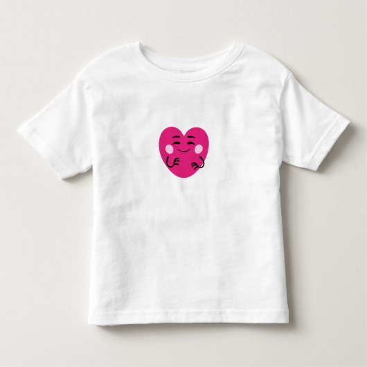 Cute Heart-Heart Cartoon-LoveSticker-Valentine Art トドラーTシャツ (正面)