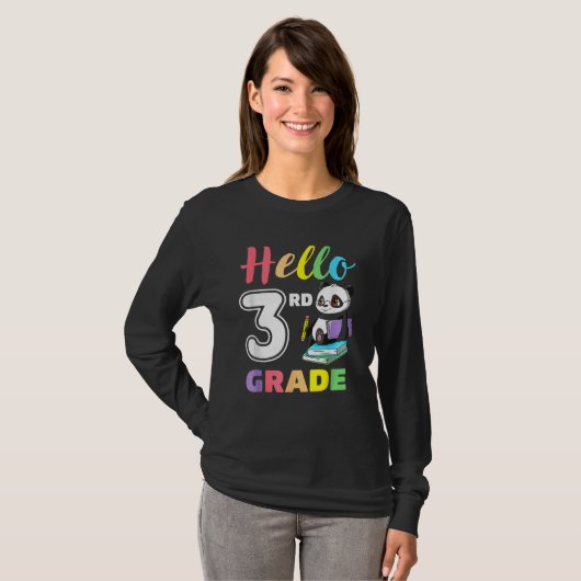 Cute Heart Hello 3rd Grade First Day Back To Schoo Tシャツ (正面フル)