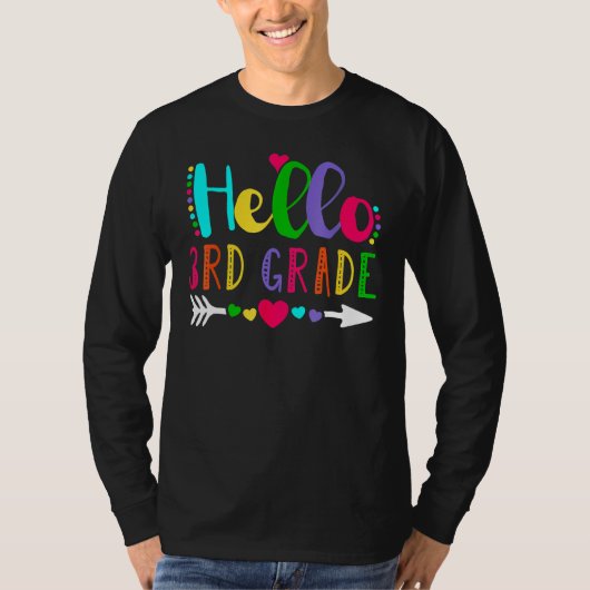 Cute Heart Hello 3rd Grade First Day Back To Schoo Tシャツ (正面)