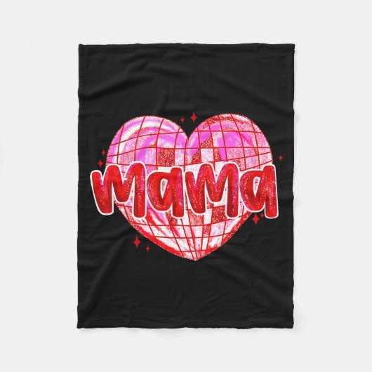 Cute Heart Mama Valentines Day Mom Wife  フリースブランケット (正面)