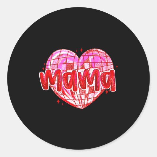 Cute Heart Mama Valentines Day Mom Wife  ラウンドシール (正面)