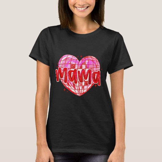 Cute Heart Mama Valentines Day Mom Wife  Tシャツ (正面)