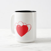 Cute Heart Mug – Love & Adorable Design ツートーンマグカップ (正面左)