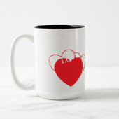 Cute Heart Mug – Love & Adorable Design ツートーンマグカップ (左)