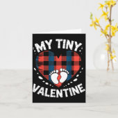 Cute Heart My Tiny Valentine Pregnancy Announcemen カード (黄色い花)
