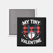 Cute Heart My Tiny Valentine Pregnancy Announcemen マグネット (正面/裏面)