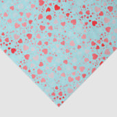 Cute Heart Pattern Aqua & Pink Red Name 薄葉紙 (詳細)