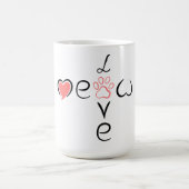 Cute Heart Paw Print Design for Pet Lovers,Mug コーヒーマグカップ (中央)