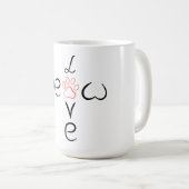 Cute Heart Paw Print Design for Pet Lovers,Mug コーヒーマグカップ (正面右)