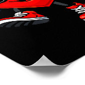 Cute Heart Playing Soccer Valentines Day Soccer Bo ポスター (角)