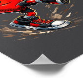 Cute Heart Playing Soccer Valentines Day Soccer Bo ポスター (角)