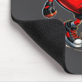 Cute Heart Playing Soccer Valentines Day Soccer Bo マウスパッド (コーナー)