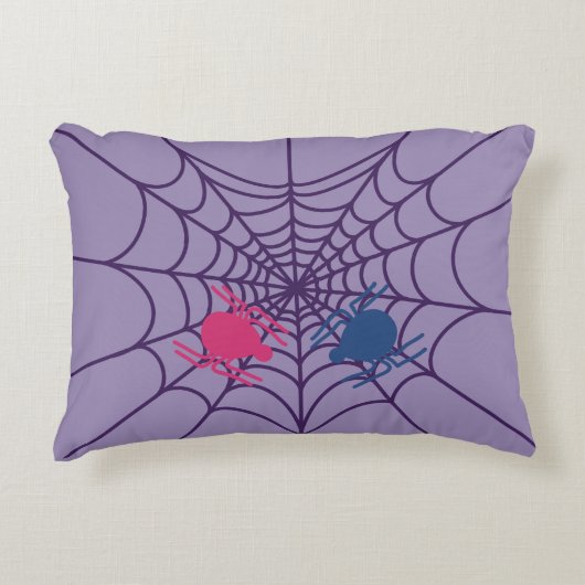 Cute Heart Spider Web Accent Throw Pillow  アクセントクッション (正面)