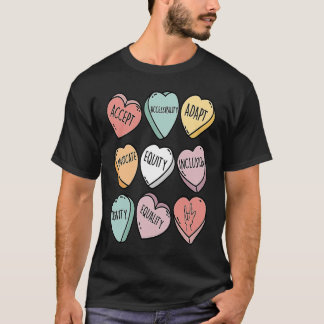 Cute Heart Valentines Day Love Special Education T Tシャツ