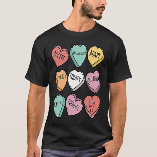 Cute Heart Valentines Day Love Special Education T Tシャツ (正面)